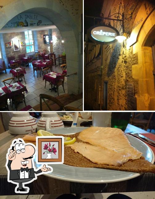 Take a look at the photo showing interior and food at Crêperie La Tablée - Restaurant Angers