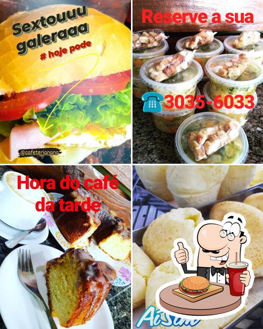 Hambúrguer em Café Naná