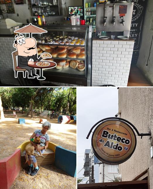 Esta é a imagem apresentando exterior e comida no Buteco do Aldo