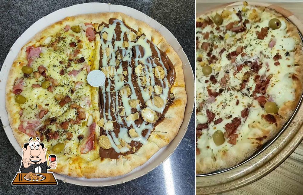 Escolha pizza no Luzmar Pizzaria