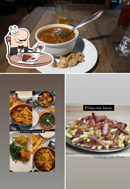 Há uma seleção de refeições para os amantes da carne