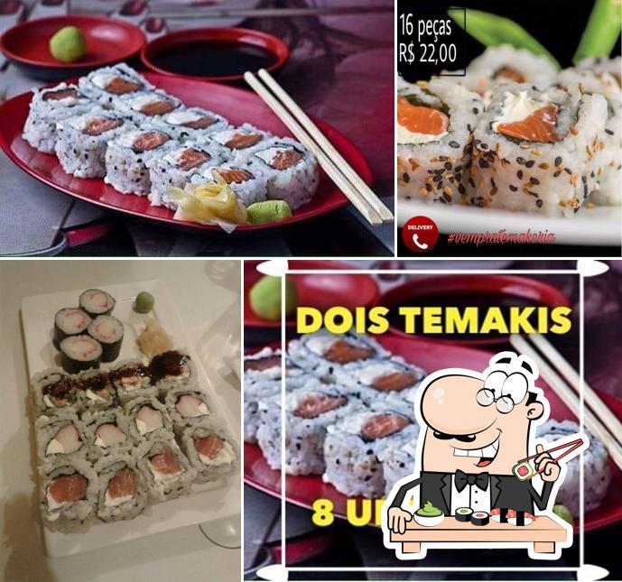 Escolha diferentes opções de sushi