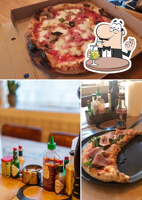 Jetez un coup d’oeil à l’image représentant la boire et pizza concernant Kaja Pizza Köök