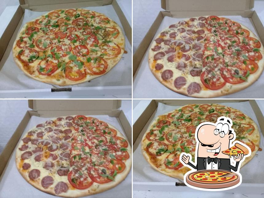 Escolha diferentes variedades de pizza