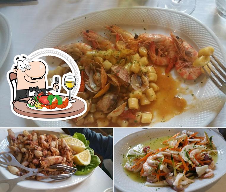 Essayez différents repas à base de fruits de mer servis par Ristorante Il Poggio Del Cardinale