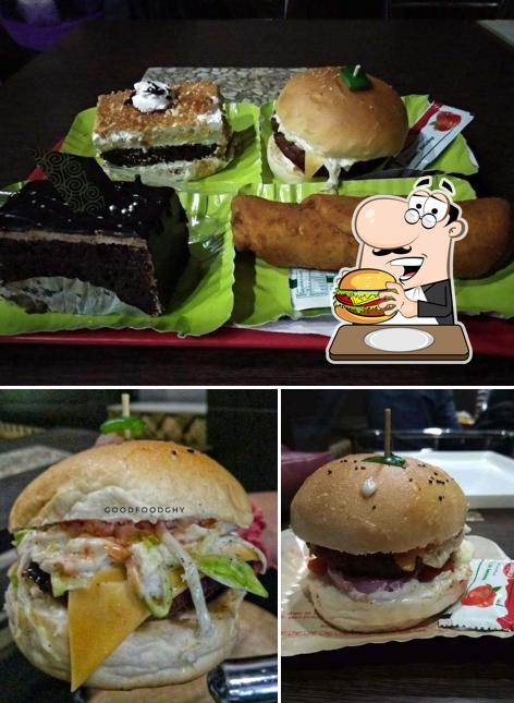 Get a burger at Loyans Bakery & Confectionery Geetanagar