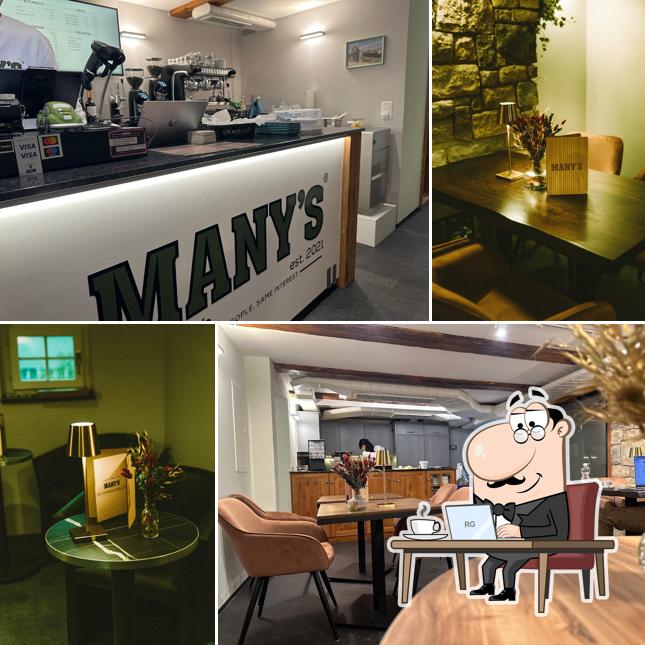 Gli interni di MANY'S Coffeeshop & Social Club