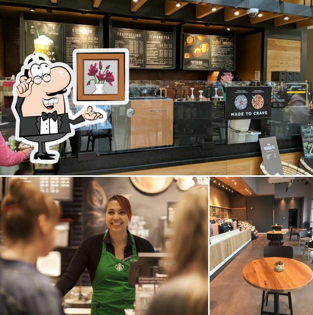 The interior of Starbucks