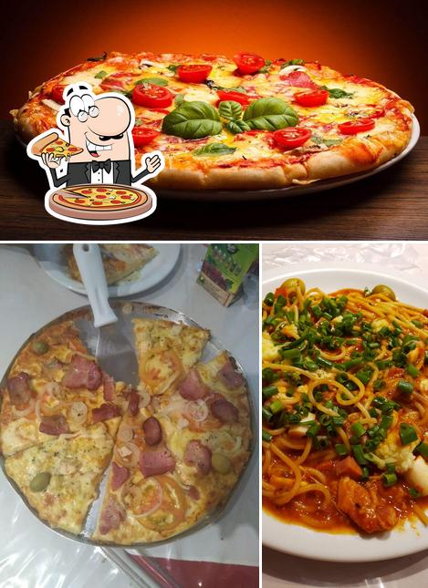 Experimente pizza no Pizzaria Caramelos