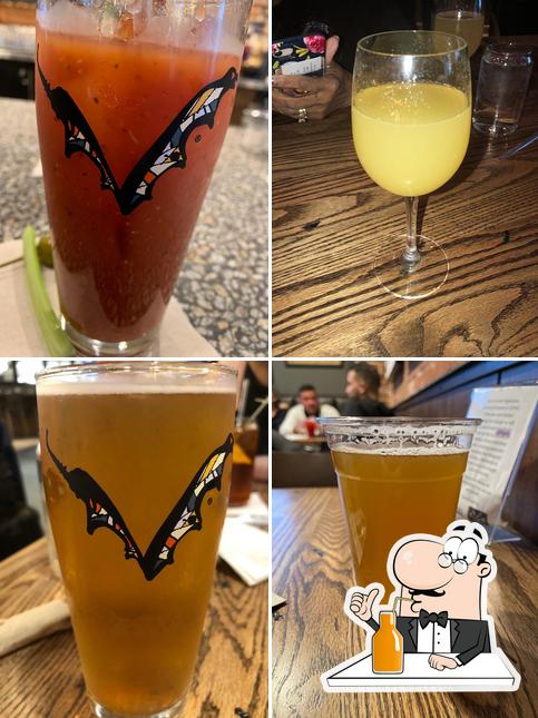 Order various drinks served at Flying Dog Tap House