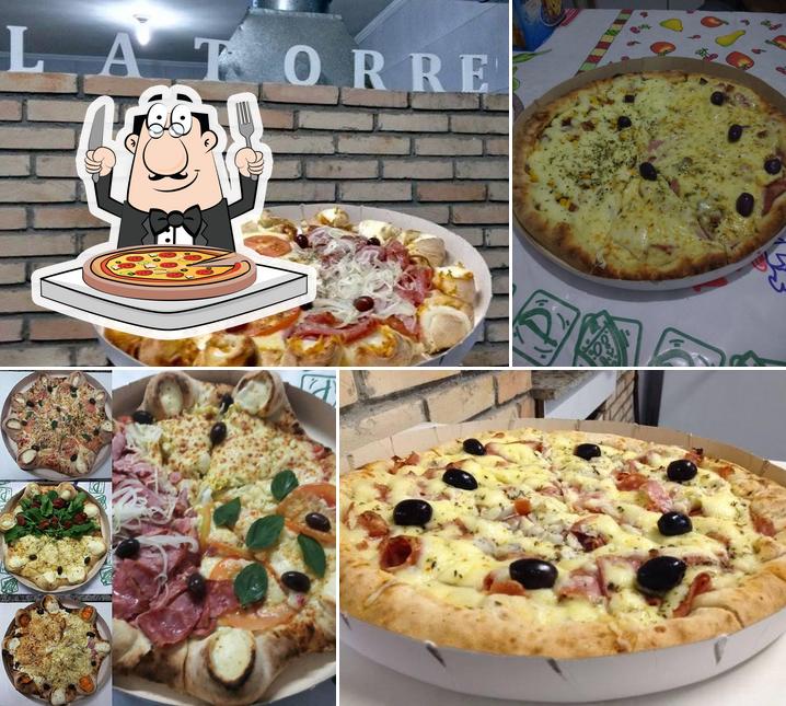 Escolha diferentes variedades de pizza