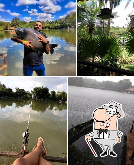 O exterior do Clube de Pesca Lago Verde