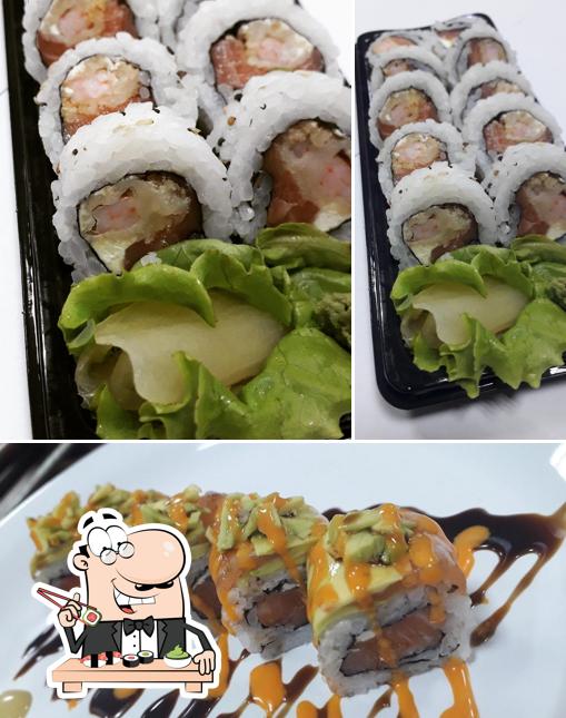 Escolha diferentes opções de sushi