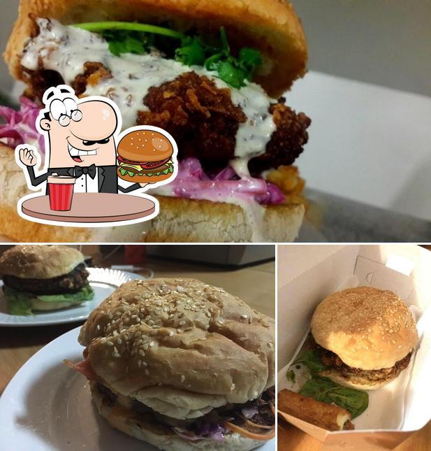 Order a burger at Boxcar Street Food Eatery