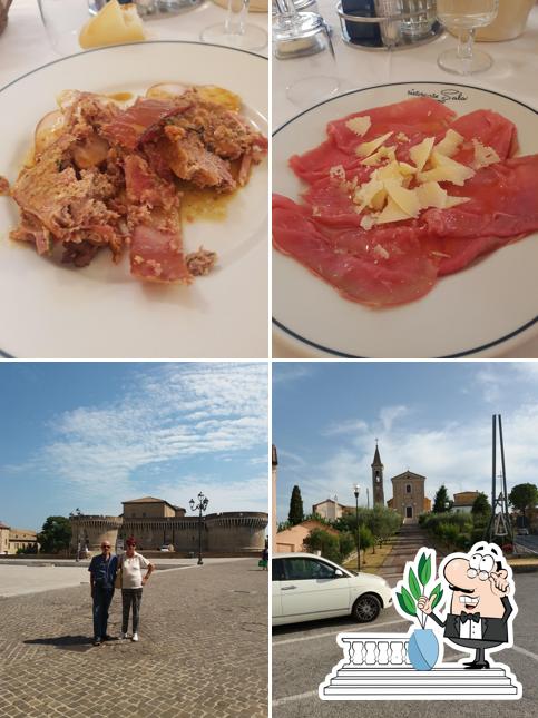La immagine di esterno e cibo da Albergo Sala