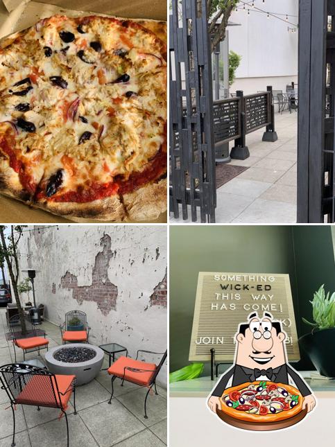 Get pizza at Wick-Ed Wine Social Club
