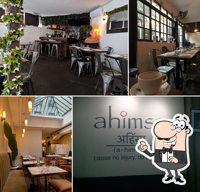 The image of Ahimsa’s interior and beverage
