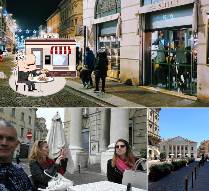 Jetez un coup d’œil à quoi ressemble Caffè Sociale à l'extérieur