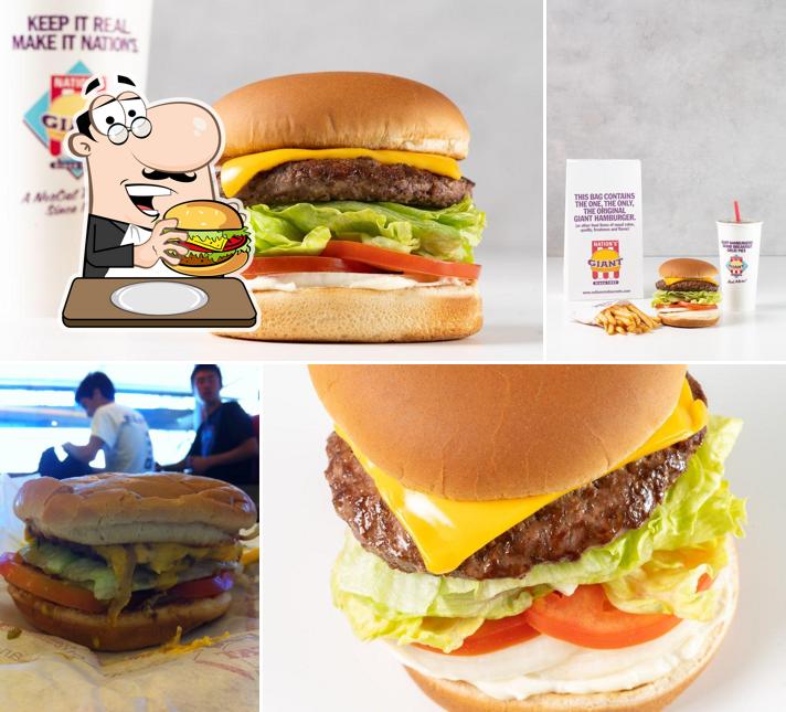 Order a burger at Nation’s Giant Hamburgers