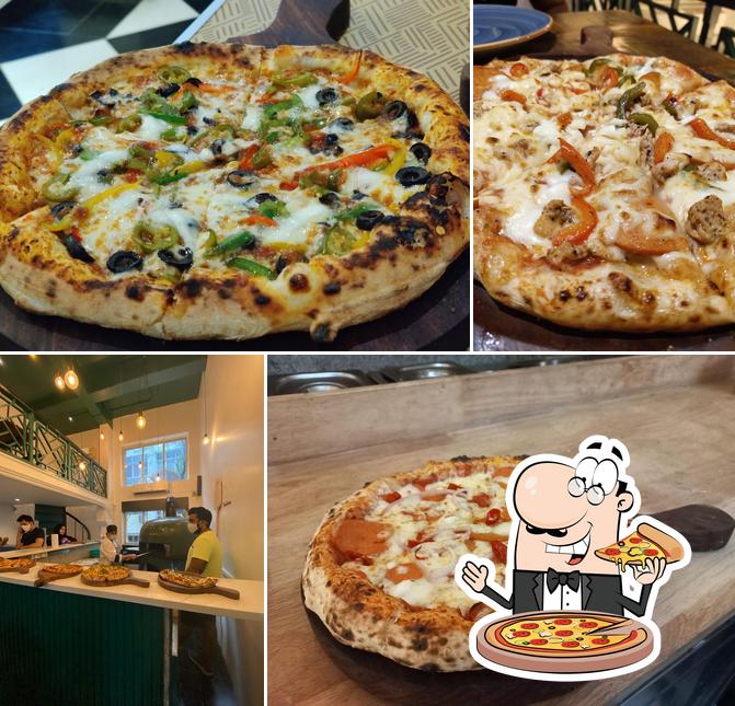 Get pizza at Ferrara Pizzeria