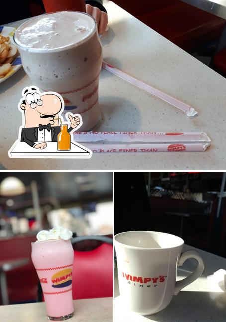 Enjoy a beverage at Wimpy's Diner