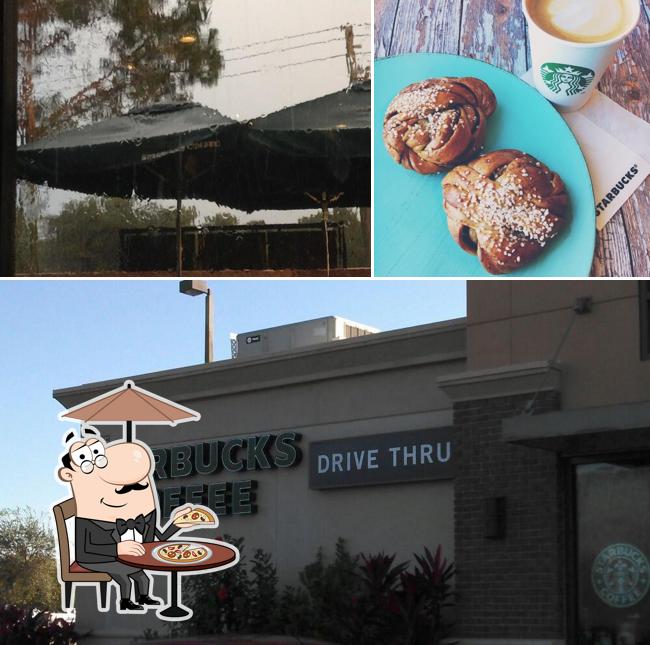 This is the photo depicting exterior and food at Starbucks