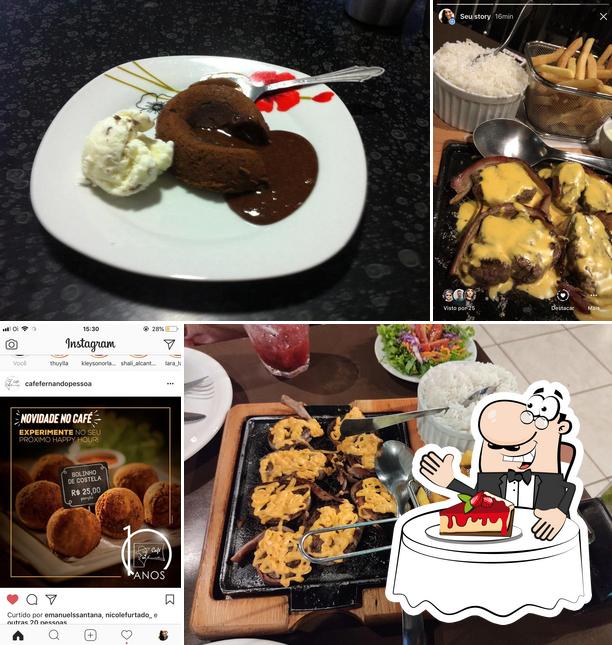 CAFÉ FERNANDO PESSOA oferece uma seleção de pratos doces