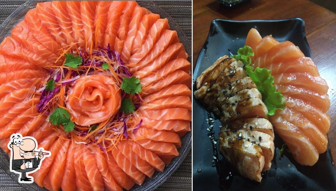 Rolos de sushi são servidos no Tusan Sushi