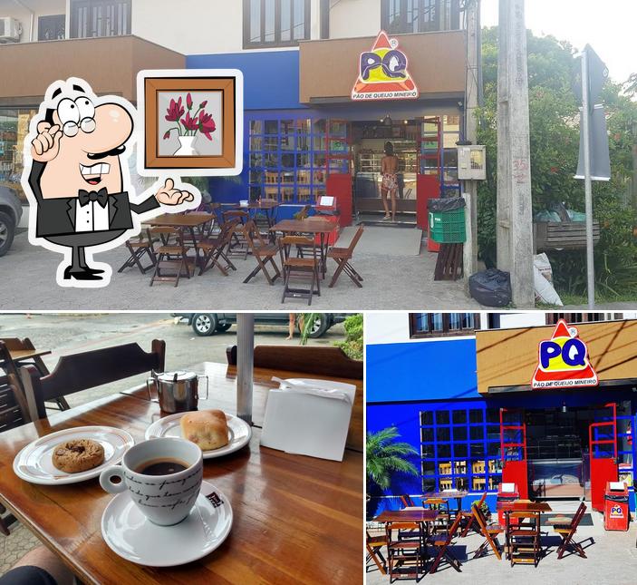 O interior do PQ MINEIRO Salgateria e Café - Praia da Ferrugem