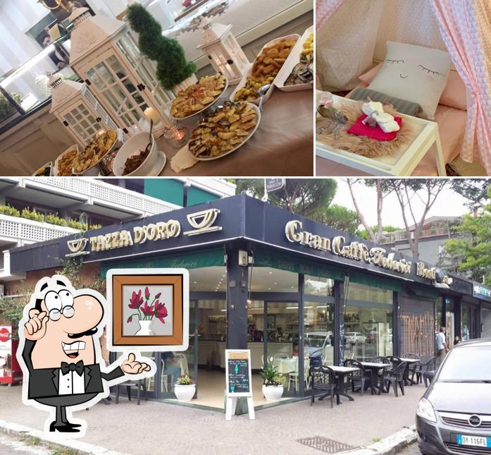 La interni e cibo del ristorante