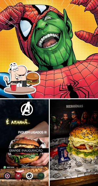 Hambúrguer em Avengers burguer