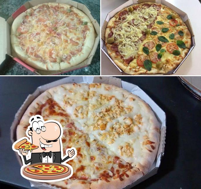 Consiga pizza no Mega Lanche e Pizzas