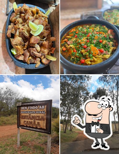 Dê uma olhada a imagem mostrando exterior e comida no Restaurante Rural Estância Canaã