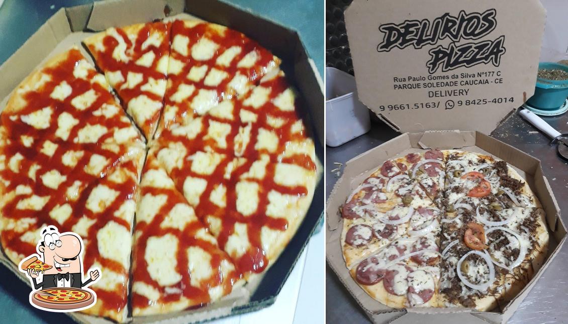 No Delírios Pizza, você pode provar pizza