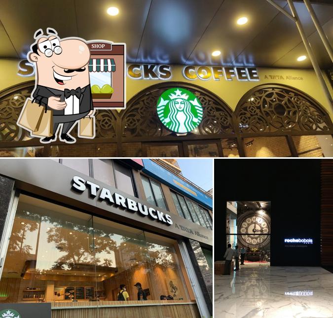 The exterior of Starbucks