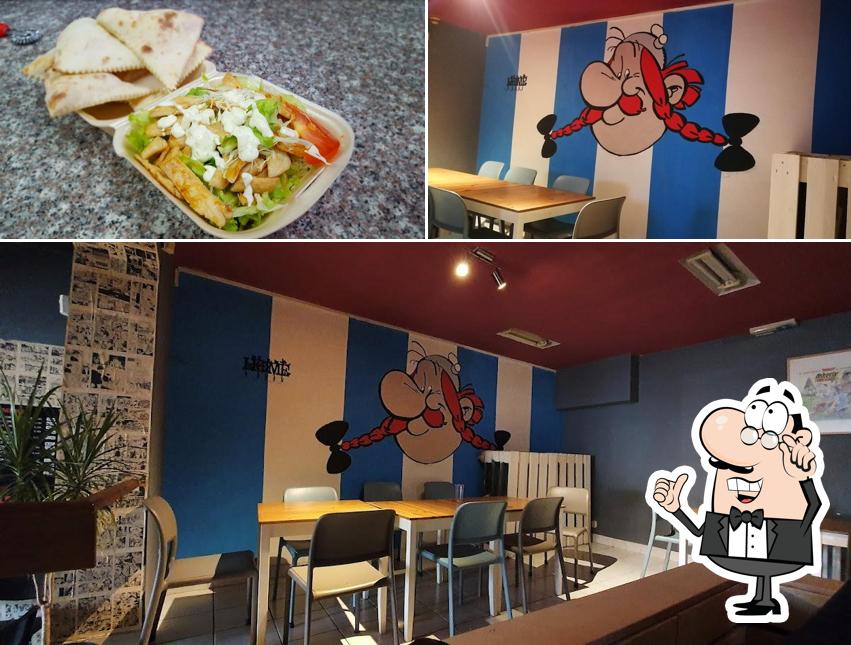 La immagine della interni e cibo di Fast Food Obelix