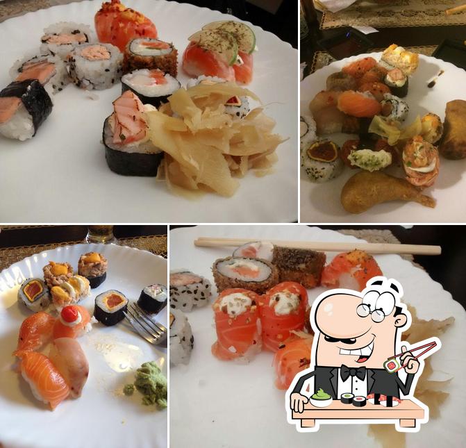 Escolha diferentes opções de sushi