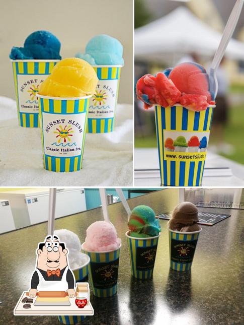 OBX Sunset Slush serves a variety of sweet dishes