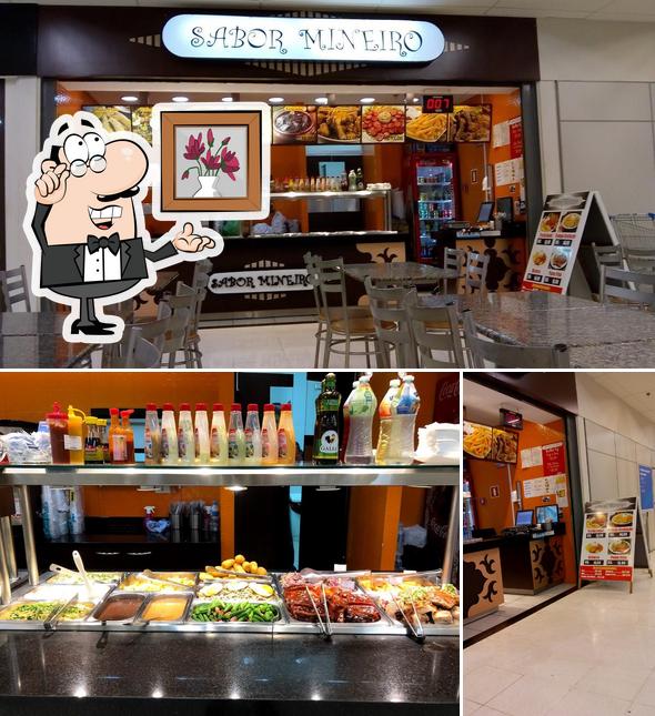 Esta é a foto apresentando interior e comida no Restaurante Sabor Mineiro (Carrefour Pinhais)