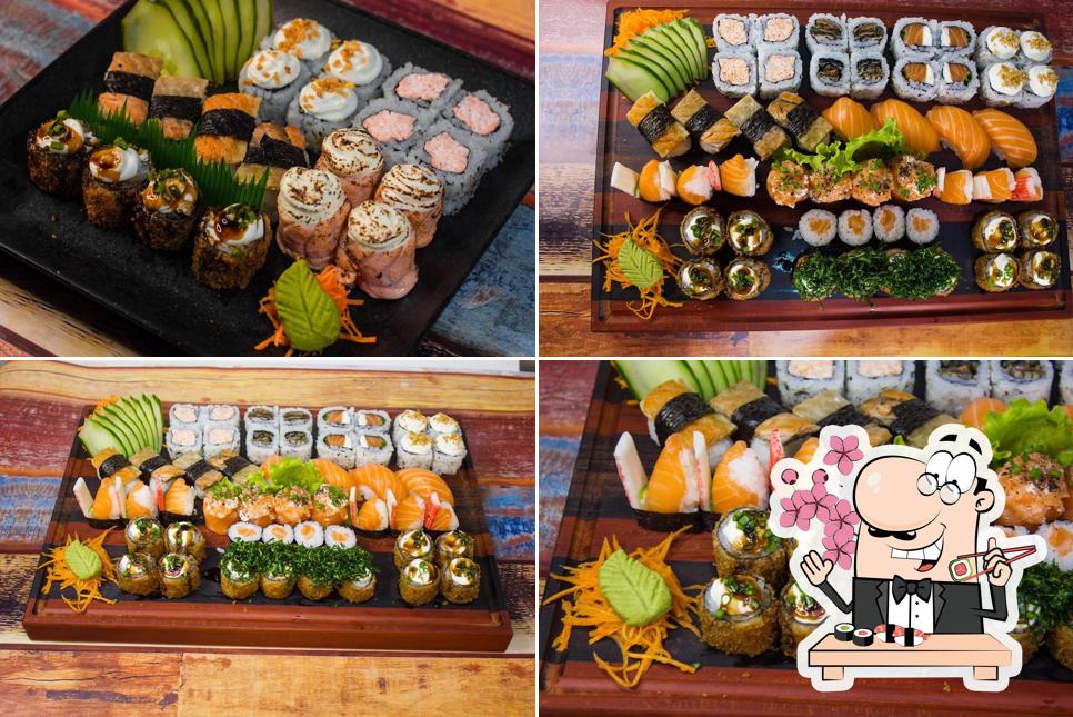Escolha diferentes opções de sushi