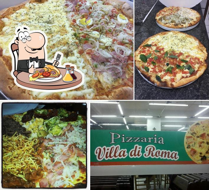 Escolha pizza no Villa Di Roma