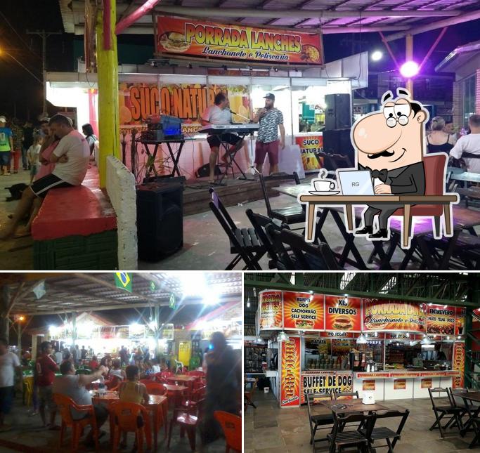 O interior do Porrada Lanches