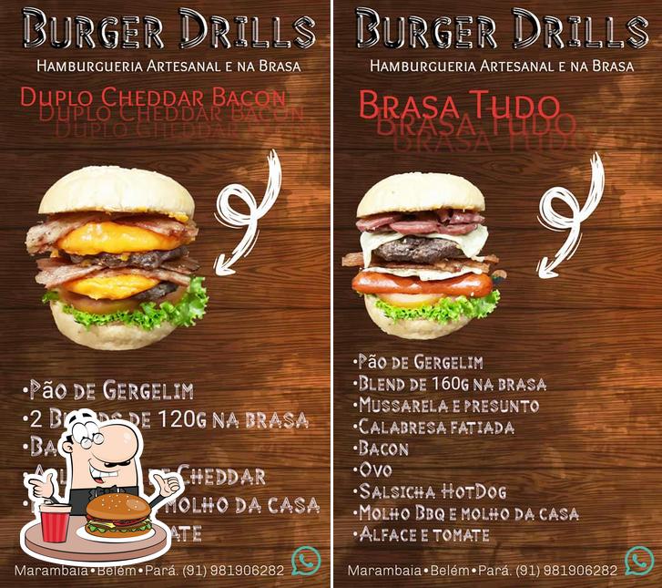 Delicie-se com um hambúrguer no Burger Drills