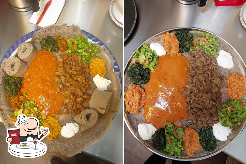 Plats à Eritrean restaurant (Union Nationale des Travailleurs Erythréens Suisse)