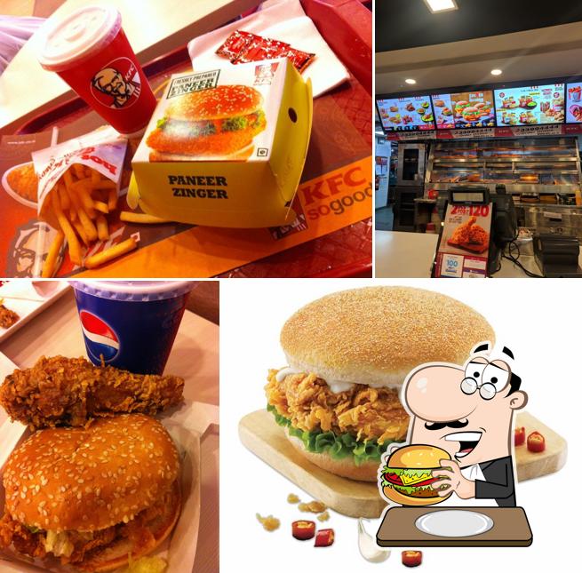 Try out a burger at KFC