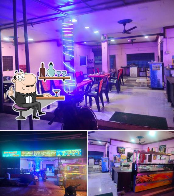 The picture of interior and sushi at Manikanta Family Restaurant