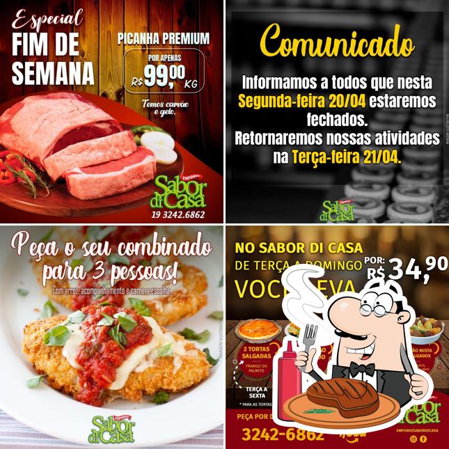 Prove refeições de carne no Empório Sabor Di CASA