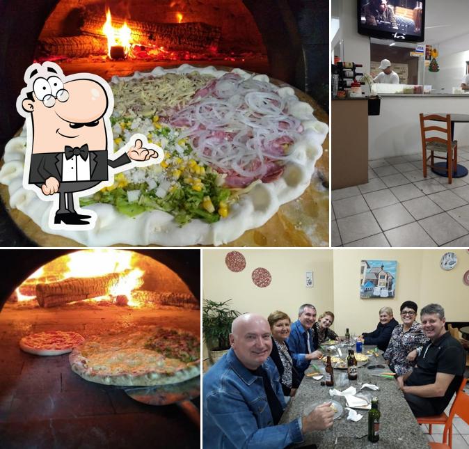 O interior do La Bella Pizza