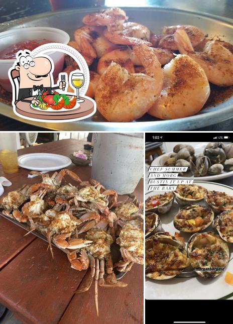 Order seafood at Bull On the Barn Bayshore Crab House