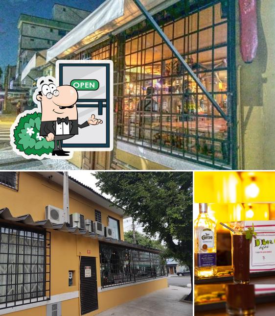 A imagem da exterior e bebida no Dboa México